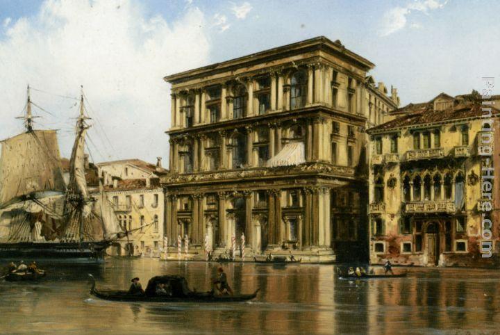 Carlo Bossoli On the Grand Canal Venice